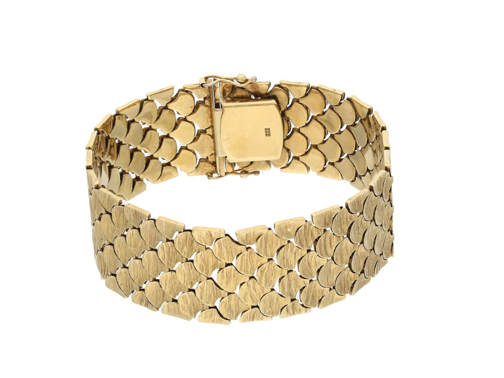 Armband: dekoratives breites vintage Goldarmband, 8K Gold