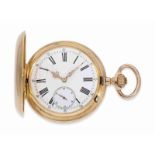 Taschenuhr: hochwertiges, schweres Schweizer Wippen-Chronometer, um 1900