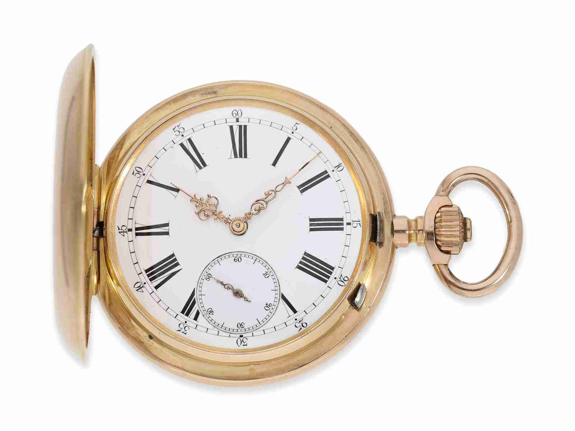 Taschenuhr: hochwertiges, schweres Schweizer Wippen-Chronometer, um 1900