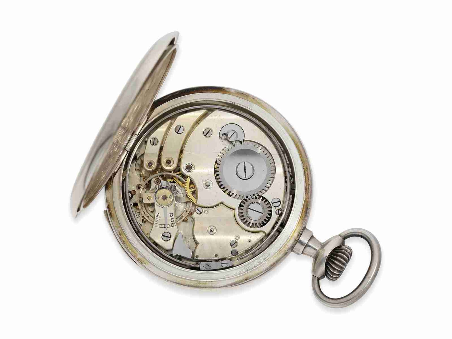 Taschenuhr: nahezu neuwertig erhaltene, silberne Taschenuhr mit Schlagwerk, Schweiz für den russisch - Bild 2 aus 5