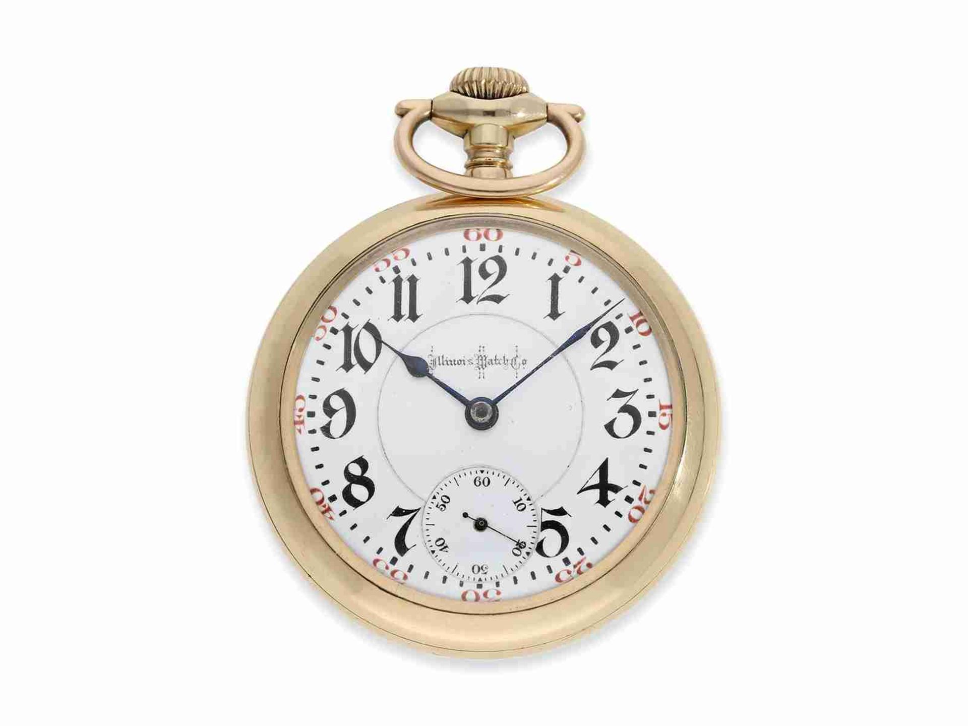 Pocket watch: very rare Illinois railway watch, top model 'Bunn Special Multicolour' with 24 jewels,