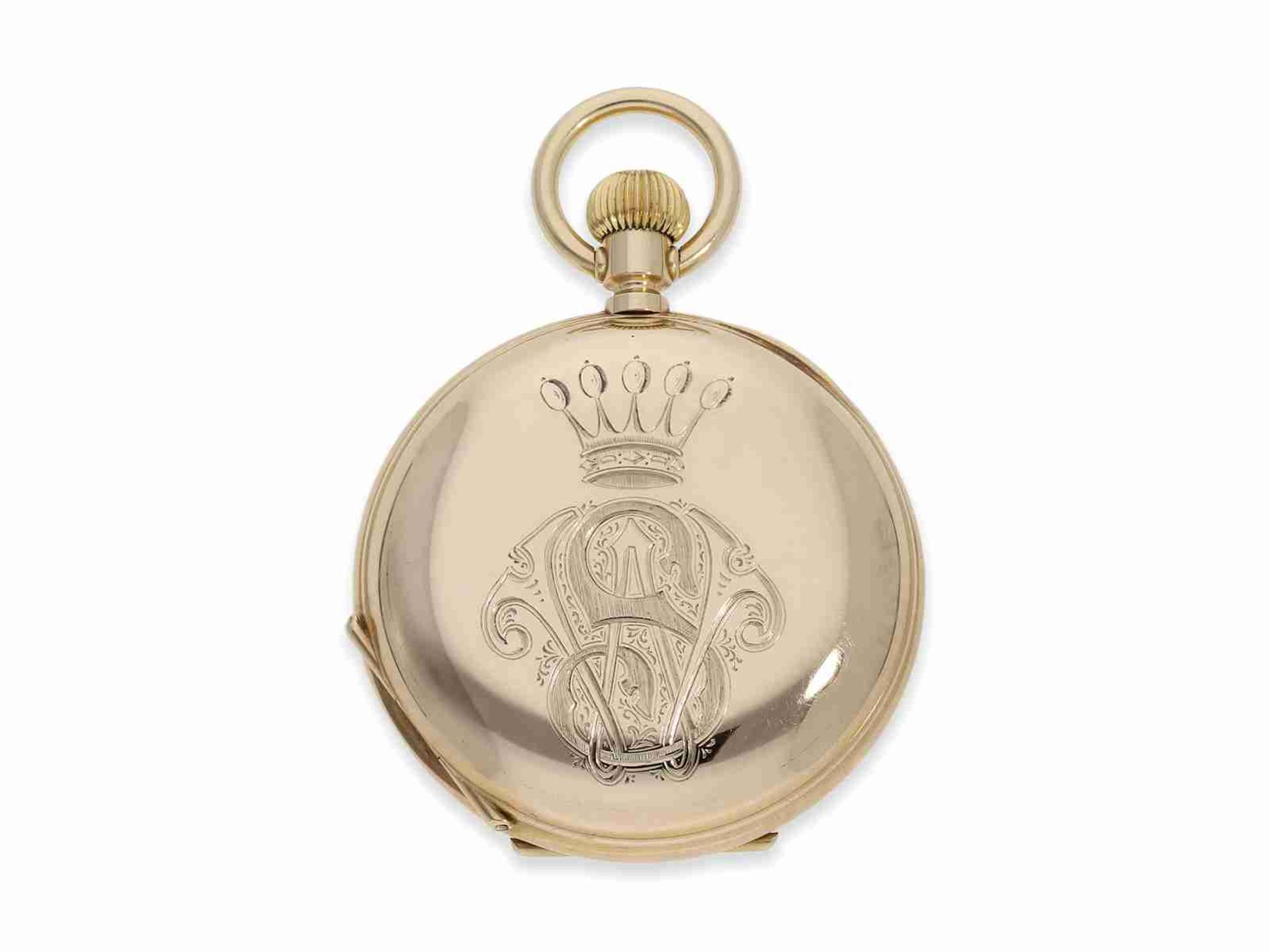 Taschenuhr: feine Louis XV Goldsavonnette aus Adelsbesitz, Ankerchronometer Hofuhrmacher Andreas Hub - Bild 9 aus 10