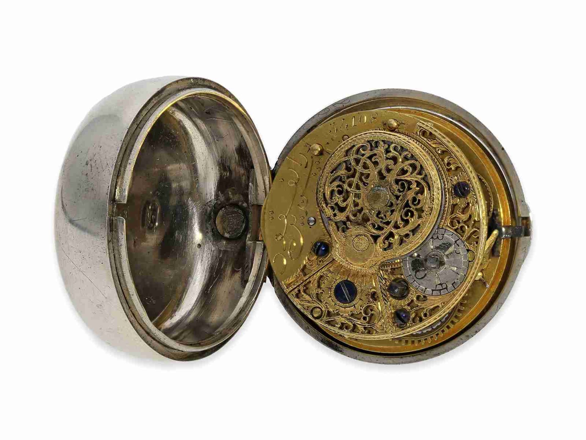 Taschenuhr: osmanische Taschenuhr mit 4 Gehäusen, musealer Zustand mit Kette, Schlüssel und Schatull - Bild 5 aus 11