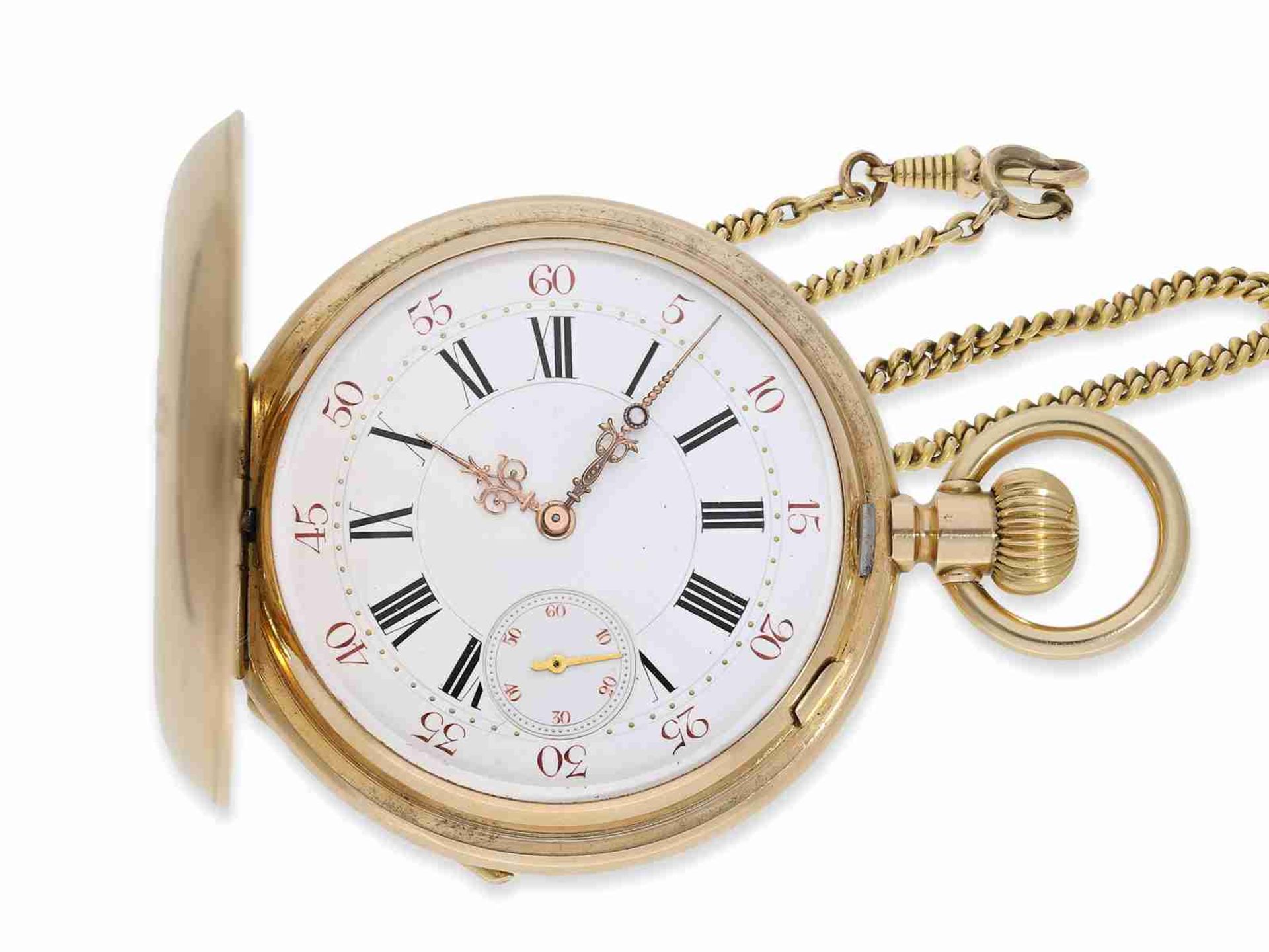 Taschenuhr: feine Louis XV Goldsavonnette aus Adelsbesitz, Ankerchronometer Hofuhrmacher Andreas Hub