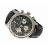 Armbanduhr: großer vintage 24-h-Chronograph, Breitling Cosmonaute Navitimer, 60er-Jahre