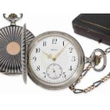Taschenuhr: seltene Präzisionstaschenuhr , Havila Watch Co. Geneve, attraktive Tula-Dekoration, mit