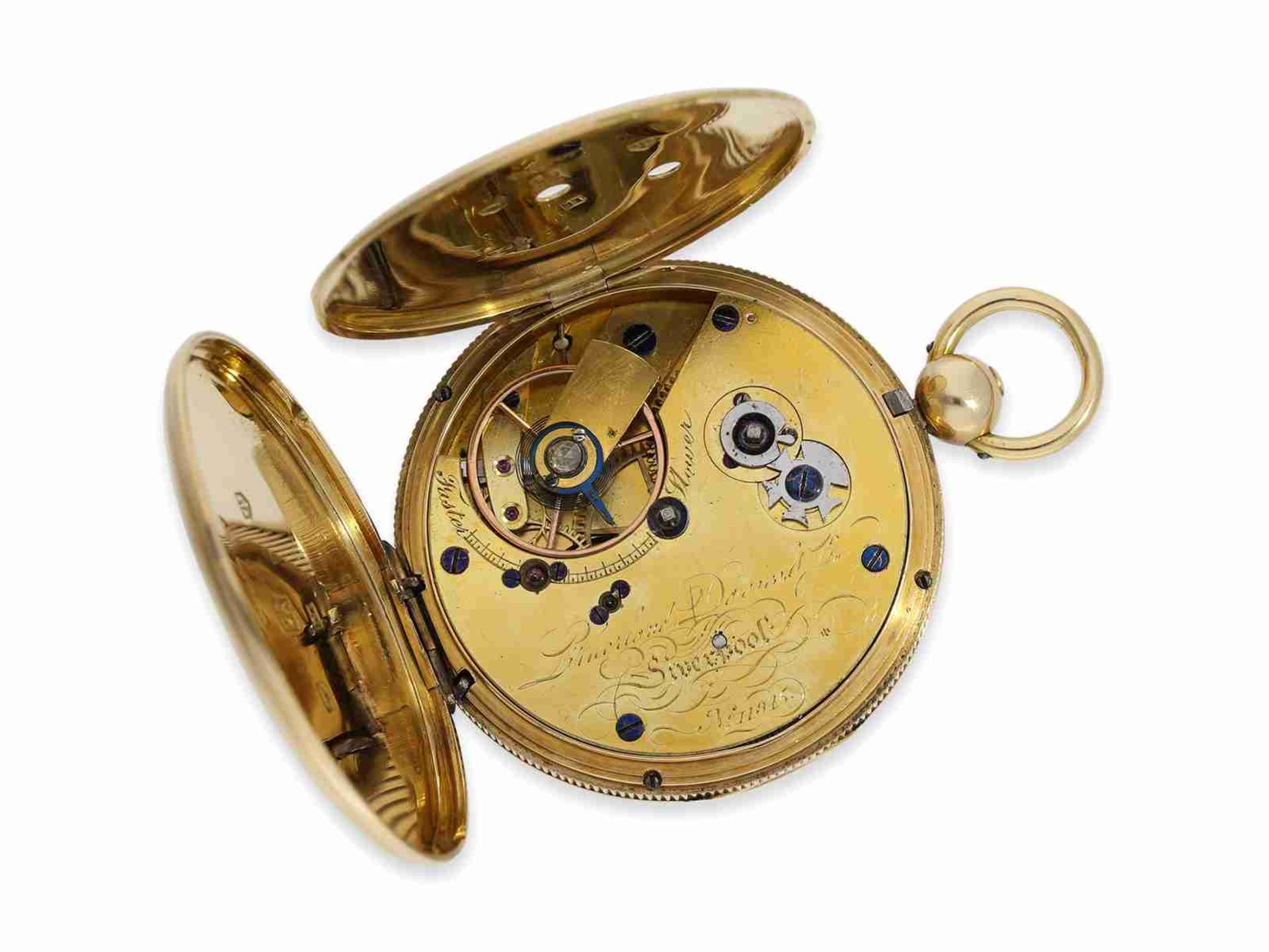 Pocket watch: large technically interesting gold pocket watch with early Massey escapement, Litherla - Image 2 of 5