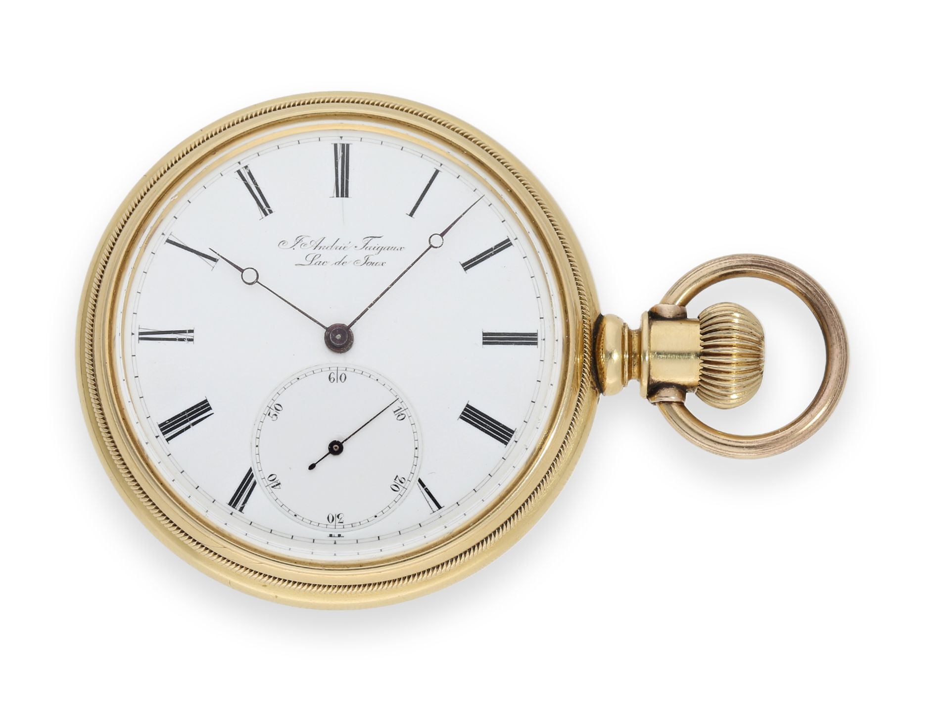 Pocket watch: heavy, unusual Ankerchronometer, Ulysse Grandjean Lac-de-Joux, made for Giles Brothers