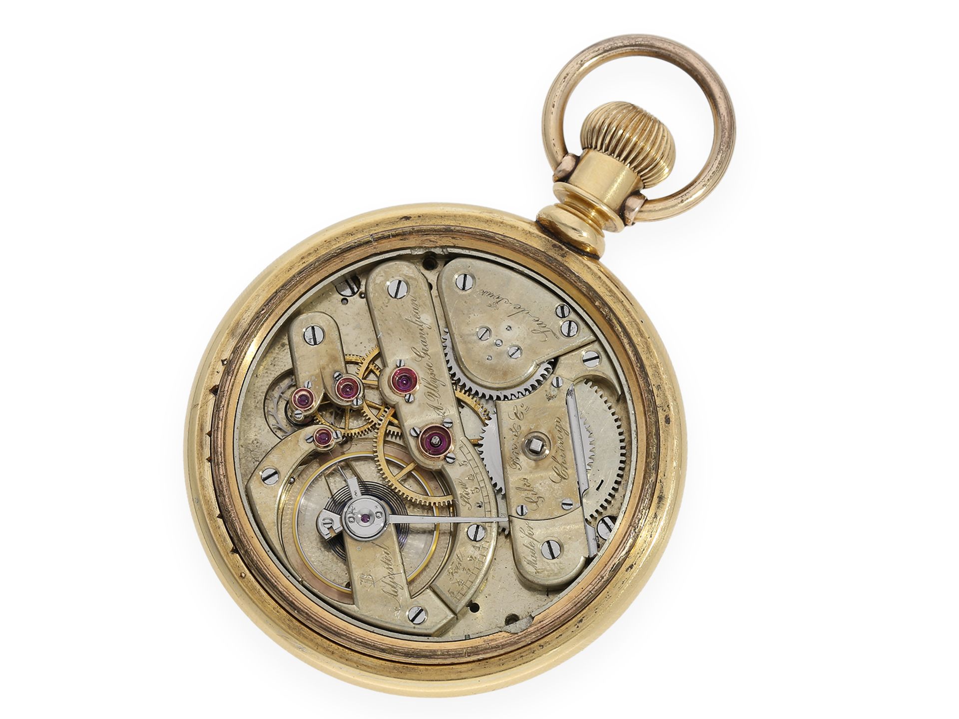 Pocket watch: heavy, unusual Ankerchronometer, Ulysse Grandjean Lac-de-Joux, made for Giles Brothers - Image 2 of 4