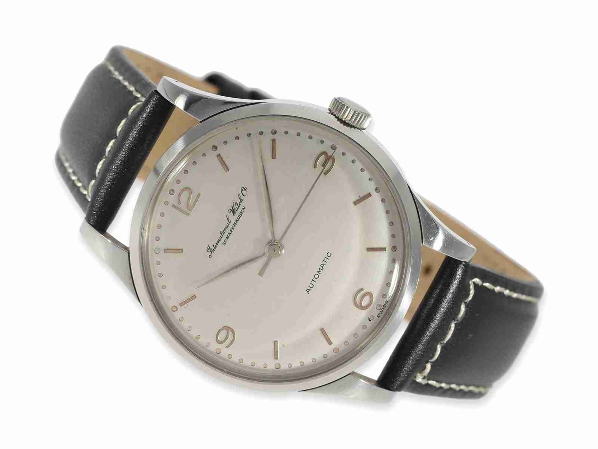 Armbanduhr: attraktive, große IWC Automatic mit Zentralsekunde, Schaffhausen ca.1962