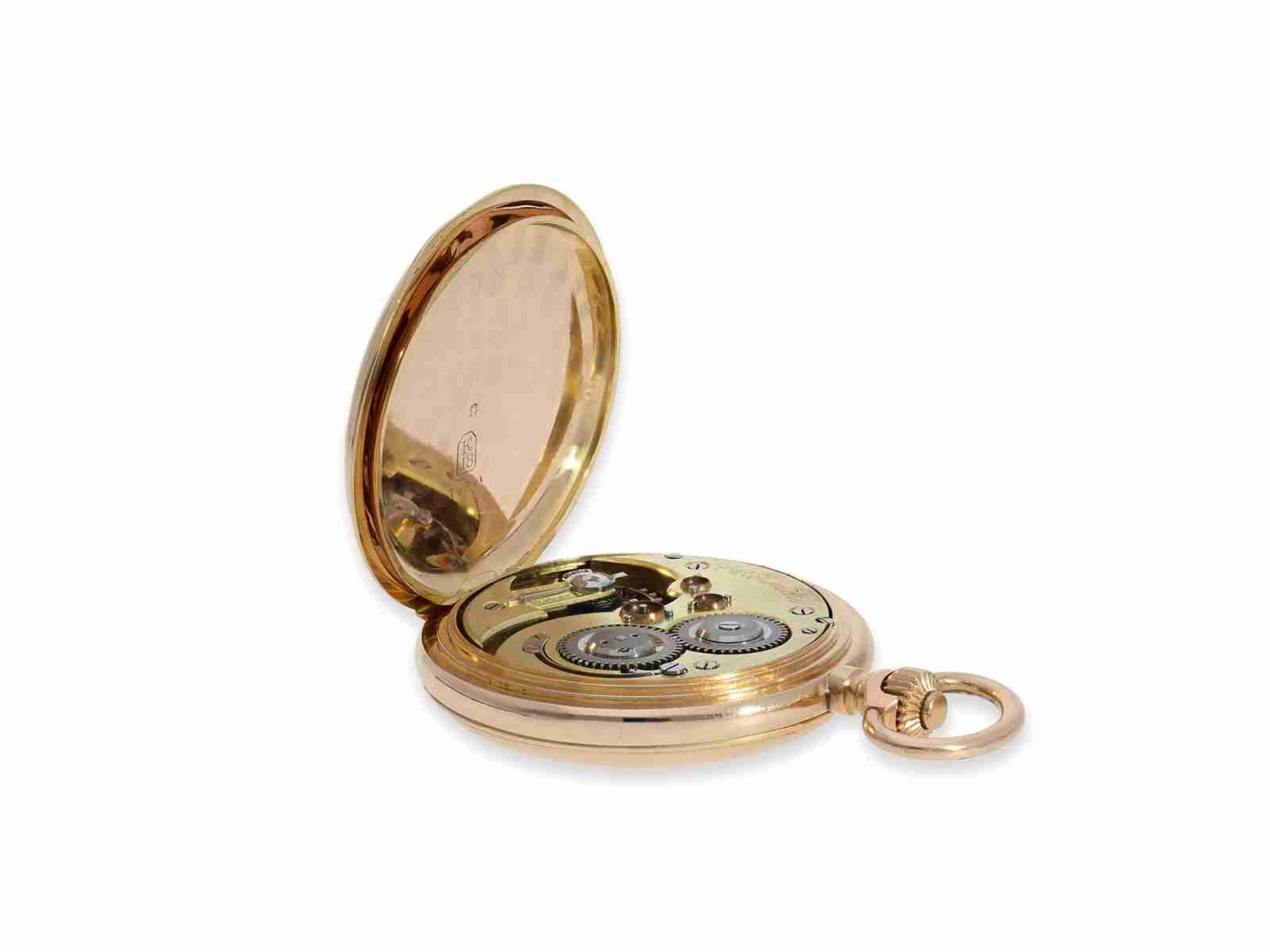 Taschenuhr: hochwertiges, schweres Schweizer Wippen-Chronometer, um 1900 - Bild 5 aus 7