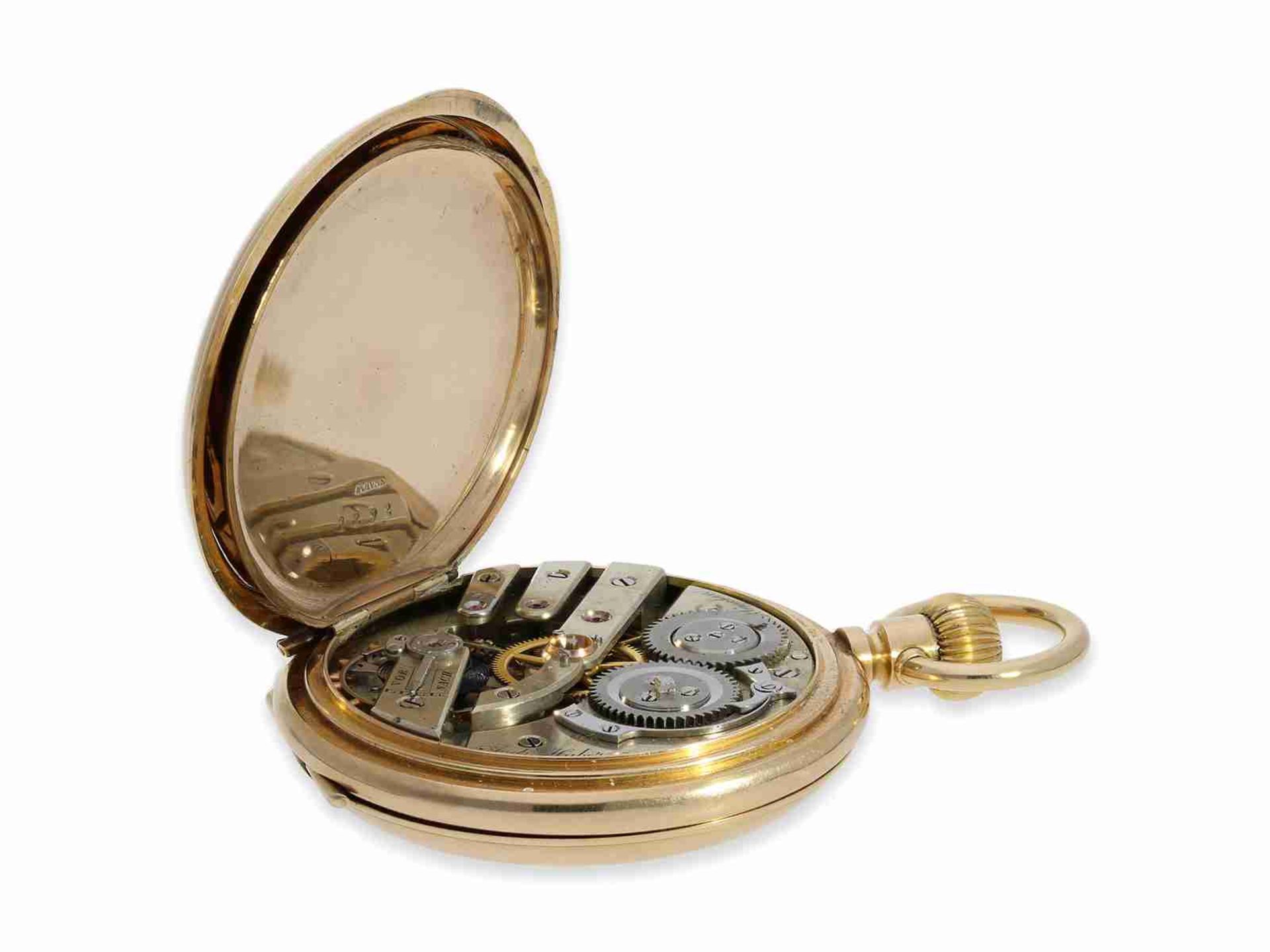 Taschenuhr: feine Louis XV Goldsavonnette aus Adelsbesitz, Ankerchronometer Hofuhrmacher Andreas Hub - Bild 5 aus 10