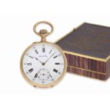 Taschenuhr: hochfeines rotgoldenes Ankerchronometer von Mermod Freres, verkauft durch Türler in Züri