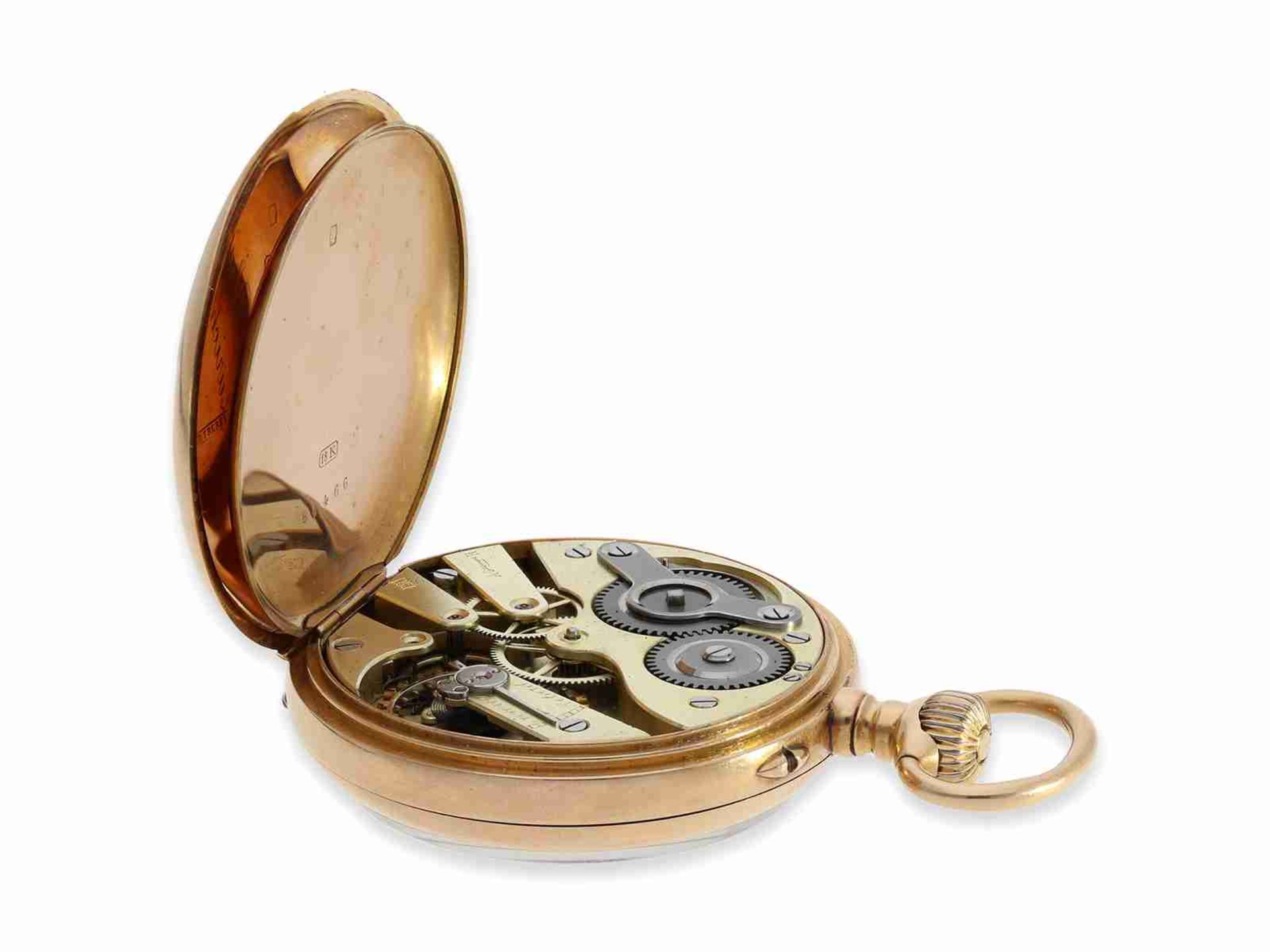 Taschenuhr: hochfeines rotgoldenes Ankerchronometer von Mermod Freres, verkauft durch Türler in Züri - Bild 4 aus 7