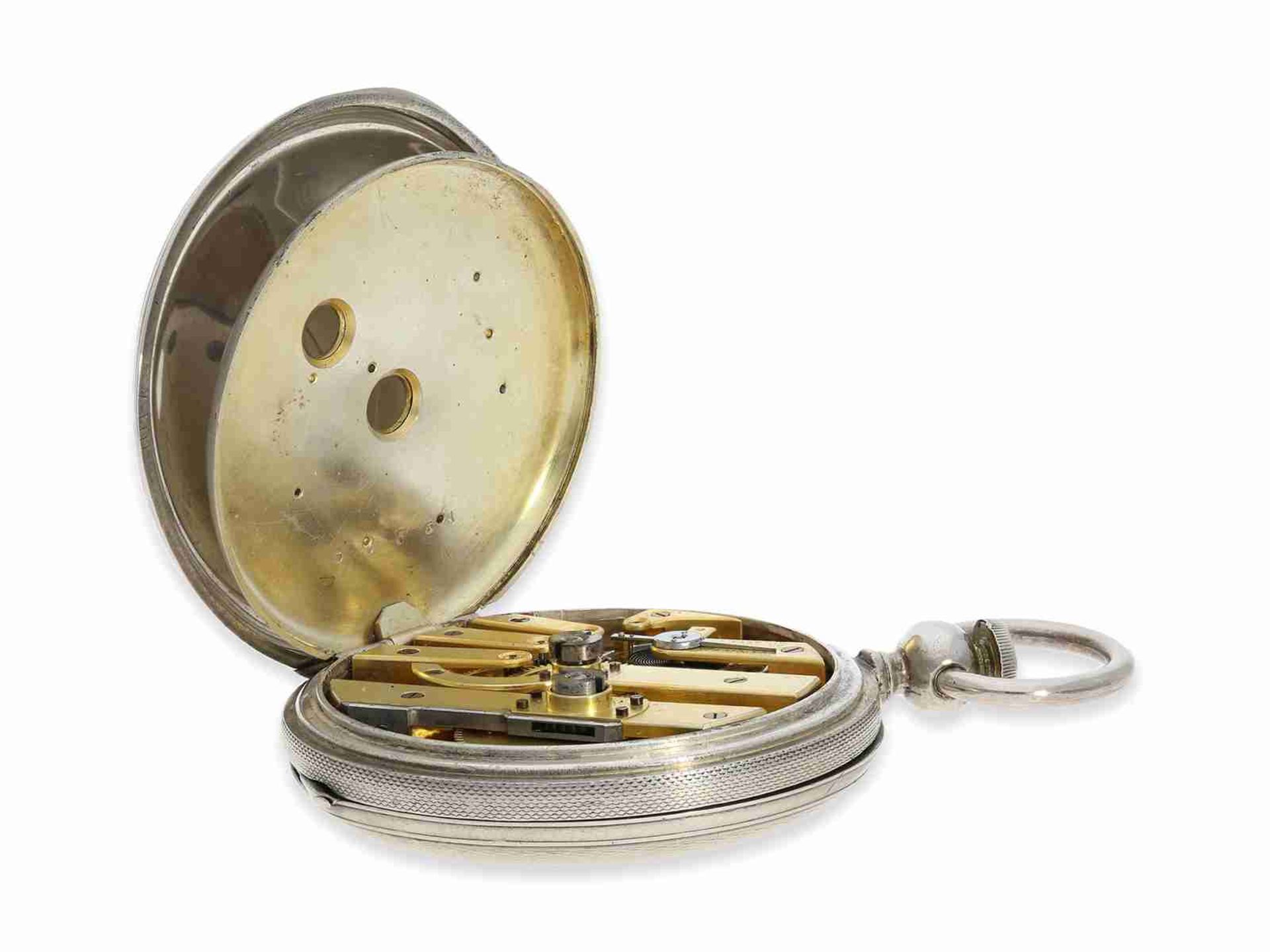Taschenuhr: äußerst ungewöhnliche amerikanische Savonnette mit speziellem Aufzug nach Patent von 185 - Bild 6 aus 8