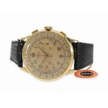 Armbanduhr: früher goldener Doxa "oversize" Chronograph, vermutlich 40er-Jahre