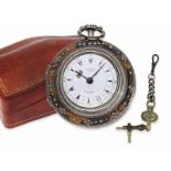 Taschenuhr: osmanische Taschenuhr mit 4 Gehäusen, musealer Zustand mit Kette, Schlüssel und Schatull