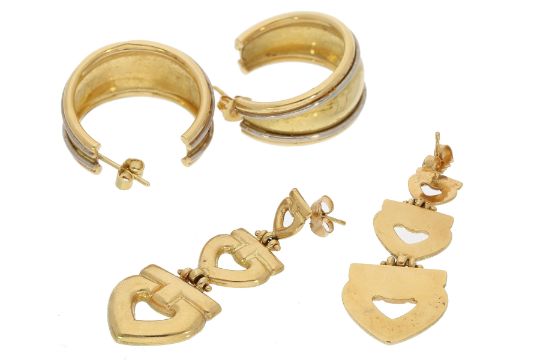 Ohrschmuck: kleines Konvolut vintage Ohrschmuck, 18K Gold - Bild 2 aus 2