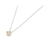 Kette/Collier: neuwertiges Weißgoldcollier mit Fancy Diamant, ca. 0,8ct, 14K Gold