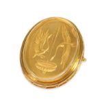 Brosche/Nadel: sehr schöne, extrem rare vintage/antike Gelbgoldbrosche mit Vogelmotiv, 18K Gold, Gol