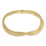 Armband: sehr schönes doppelreihiges vintage Flechtarmband, 18K Gold