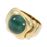 Ring: dekorativer und schwerer vintage Smaragdring, 18K Gold