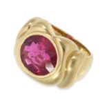 Ring: sehr schöner Turmalinring mit einem Rubellit von ca. 8ct, 18K Gold