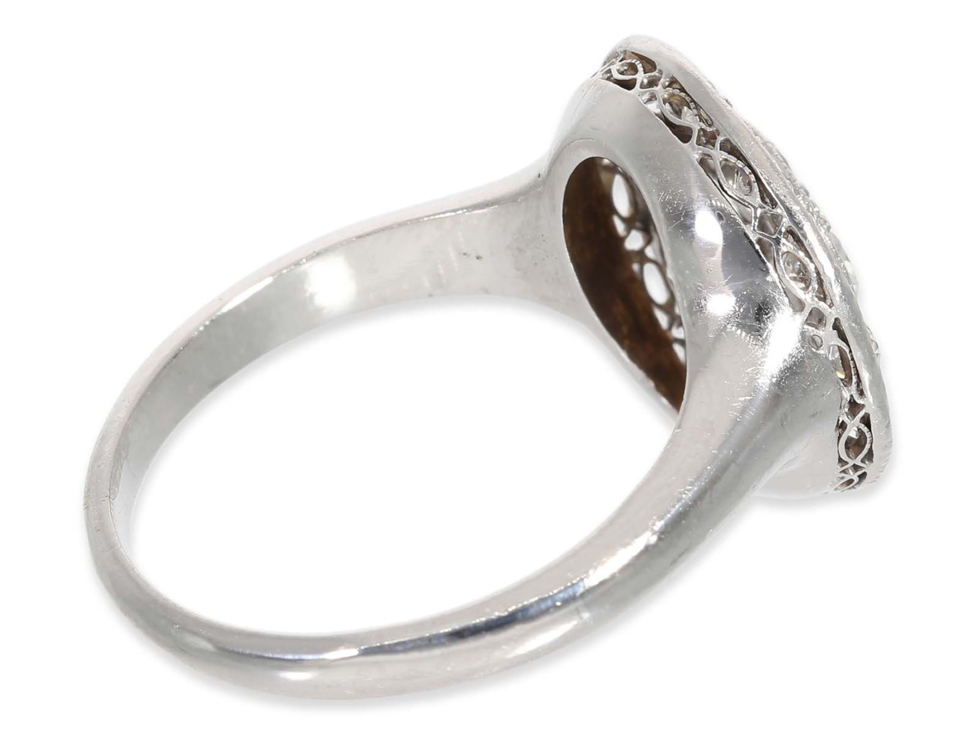 Ring: attraktiver Weißgoldring mit Diamantbesatz insgesamt ca. 1,41ct, 14K Gold - Bild 4 aus 4