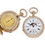 Taschenuhr: extrem seltene astronomische Kalender-Uhr mit elektrischer Alarmfunktion "avertisseur el