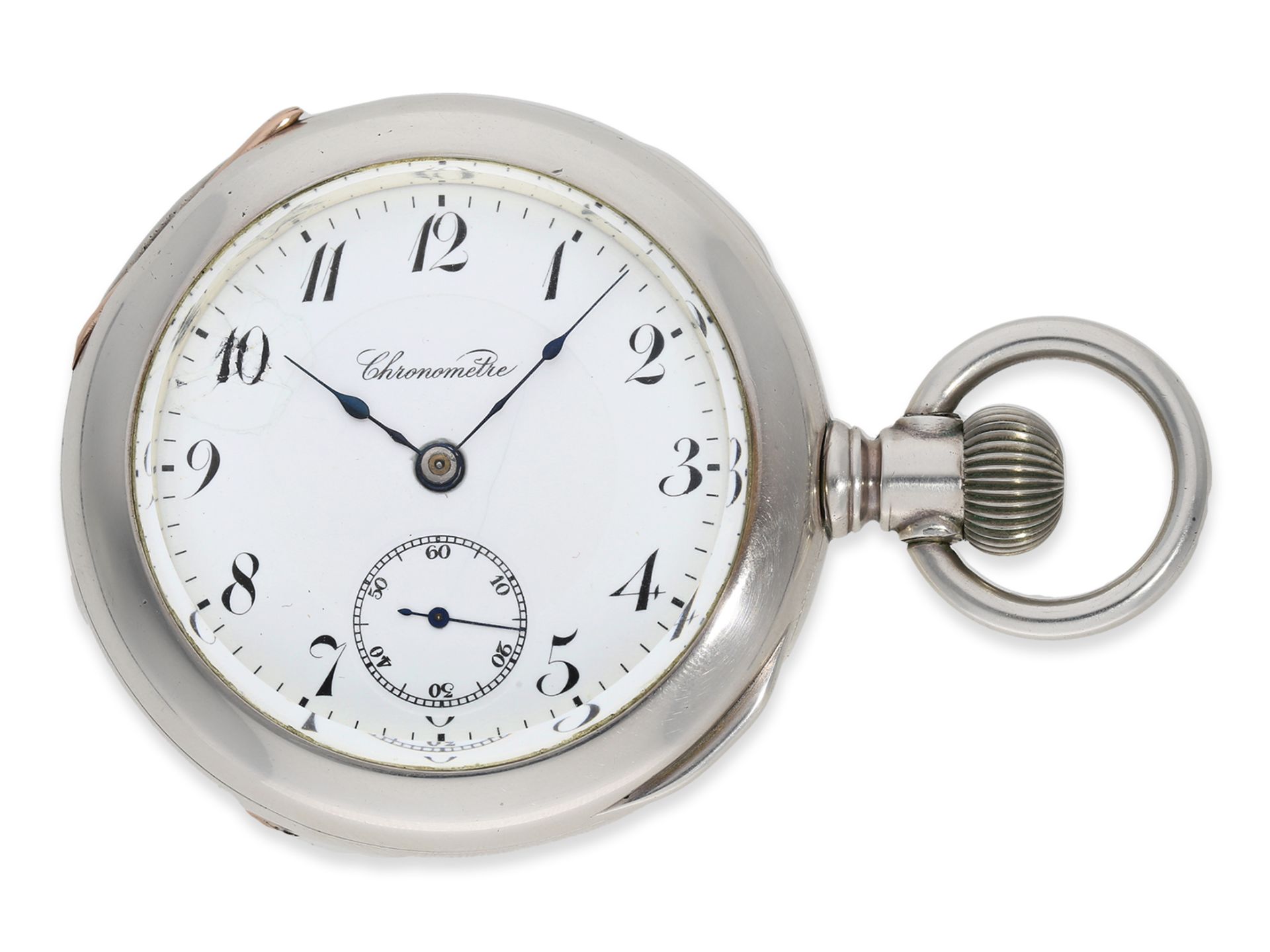 Pocket watch: extremely heavy Swiss pivoted detent chronometer for the American market, ca. 1890