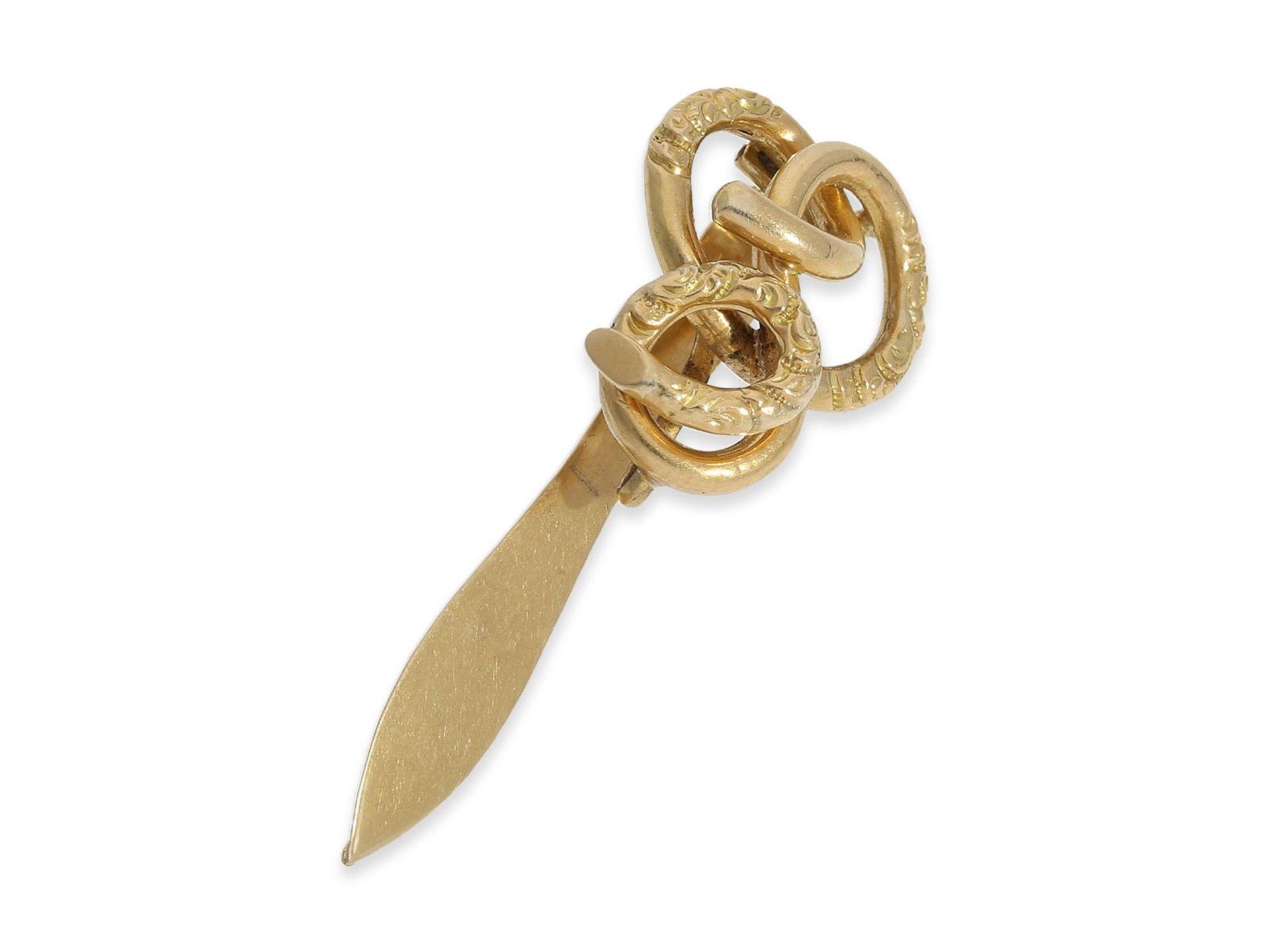 Taschenuhr/Formuhr: prächtige Gold/Emaille-Formuhr/Anhängeuhr mit goldener Miniatur-Chatelaine, Vach - Bild 8 aus 8