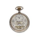 Taschenuhr: Mobilis Tourbillon in sehr seltener Sonderausführung, signiert Picard Fils "Extra", ca.1