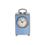 Reiseuhr: Miniatur-Emaille-Reiseuhr, vermutlich Frankreich um 1910