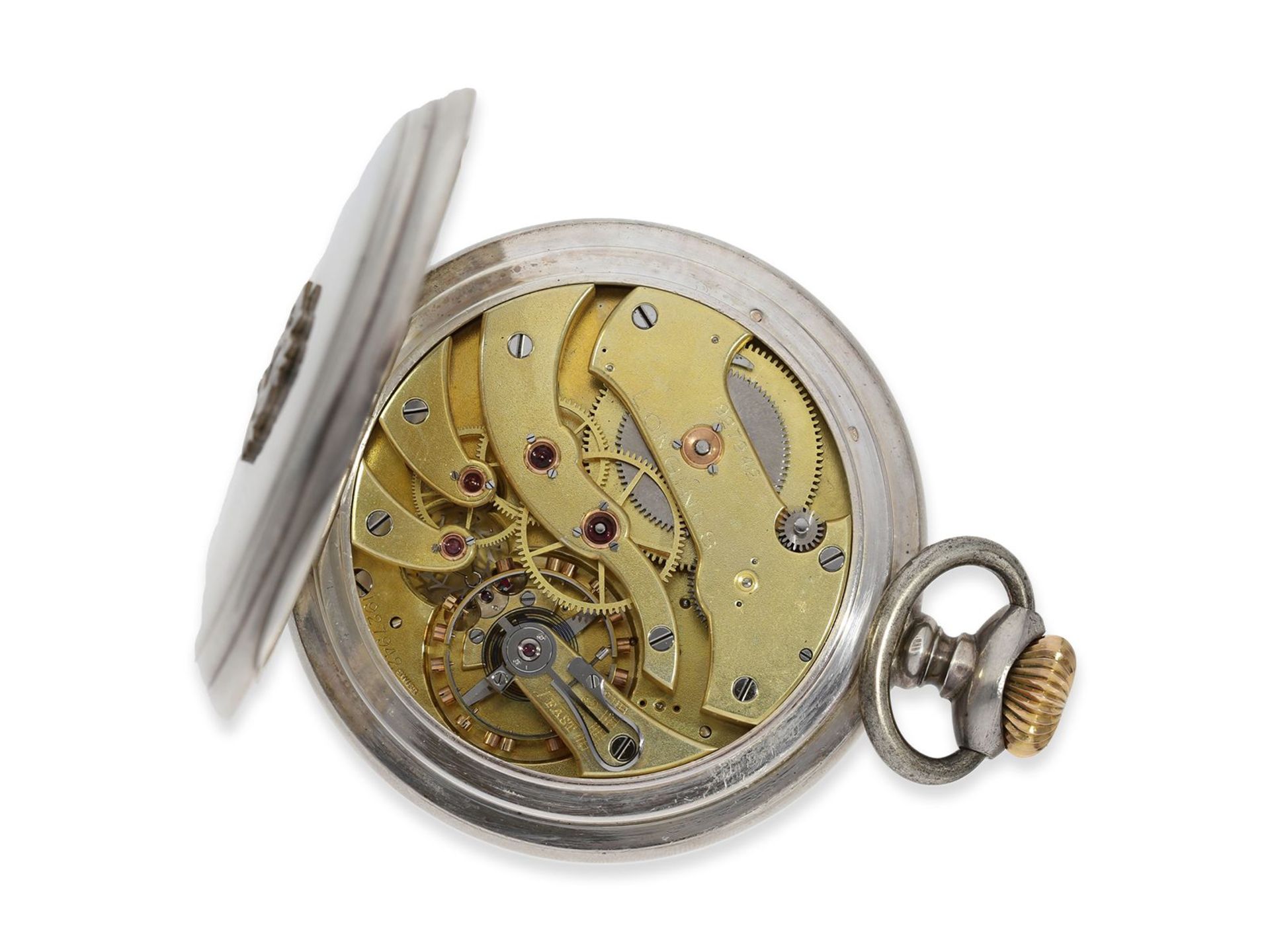 Taschenuhr: extrem seltenes Observatoriums-Chronometer mit 50-h-Gangreserve, Longines No.1927942 cal - Bild 3 aus 8