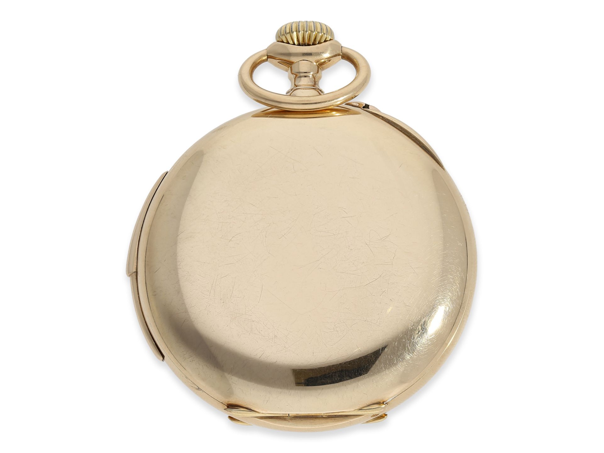 Taschenuhr: exquisite, große rotgoldene Taschenuhr mit Minutenrepetition, hochfeines Kaliber, Schwei - Bild 4 aus 4