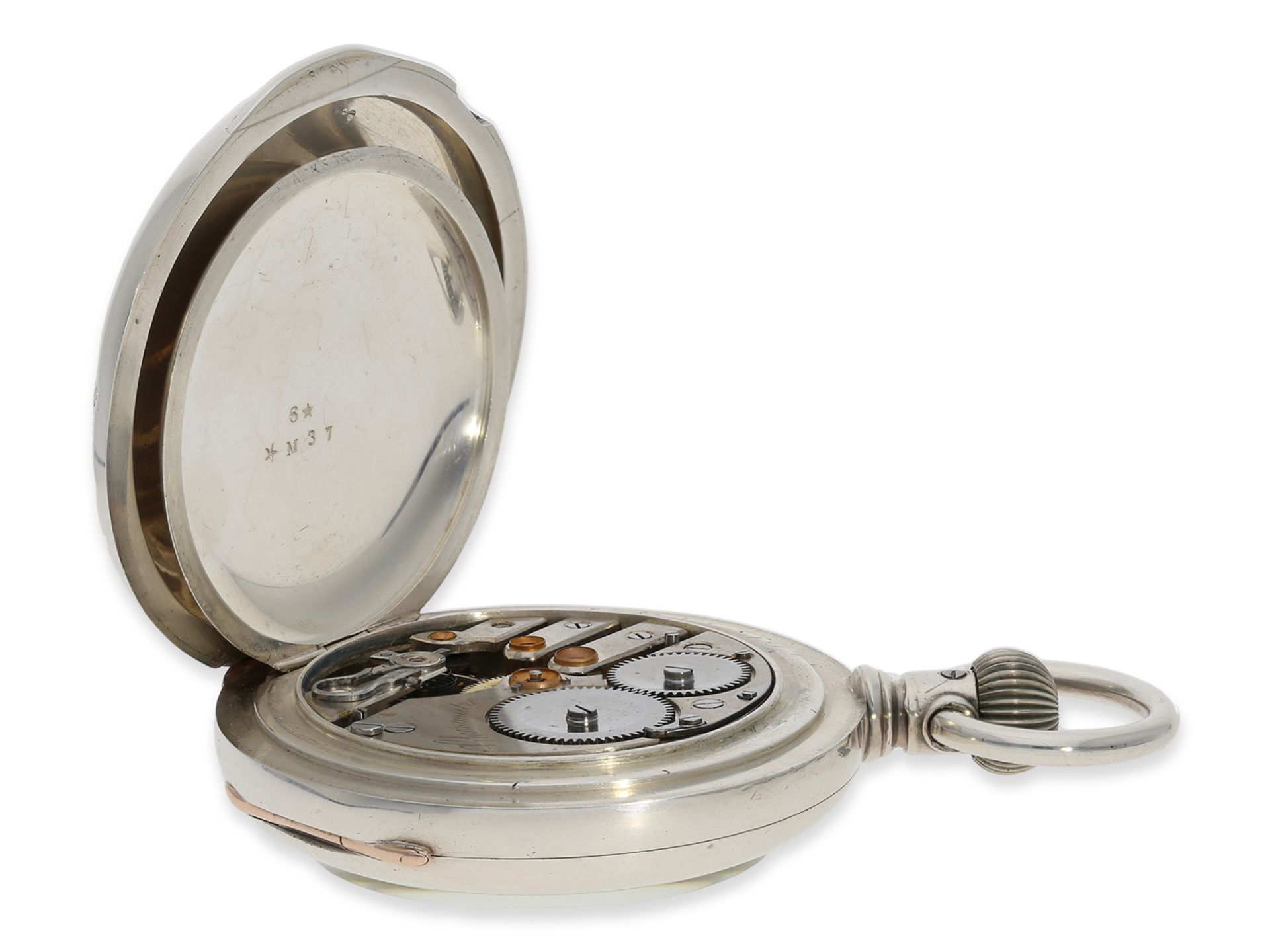 Pocket watch: extremely heavy Swiss pivoted detent chronometer for the American market, ca. 1890 - Image 3 of 5