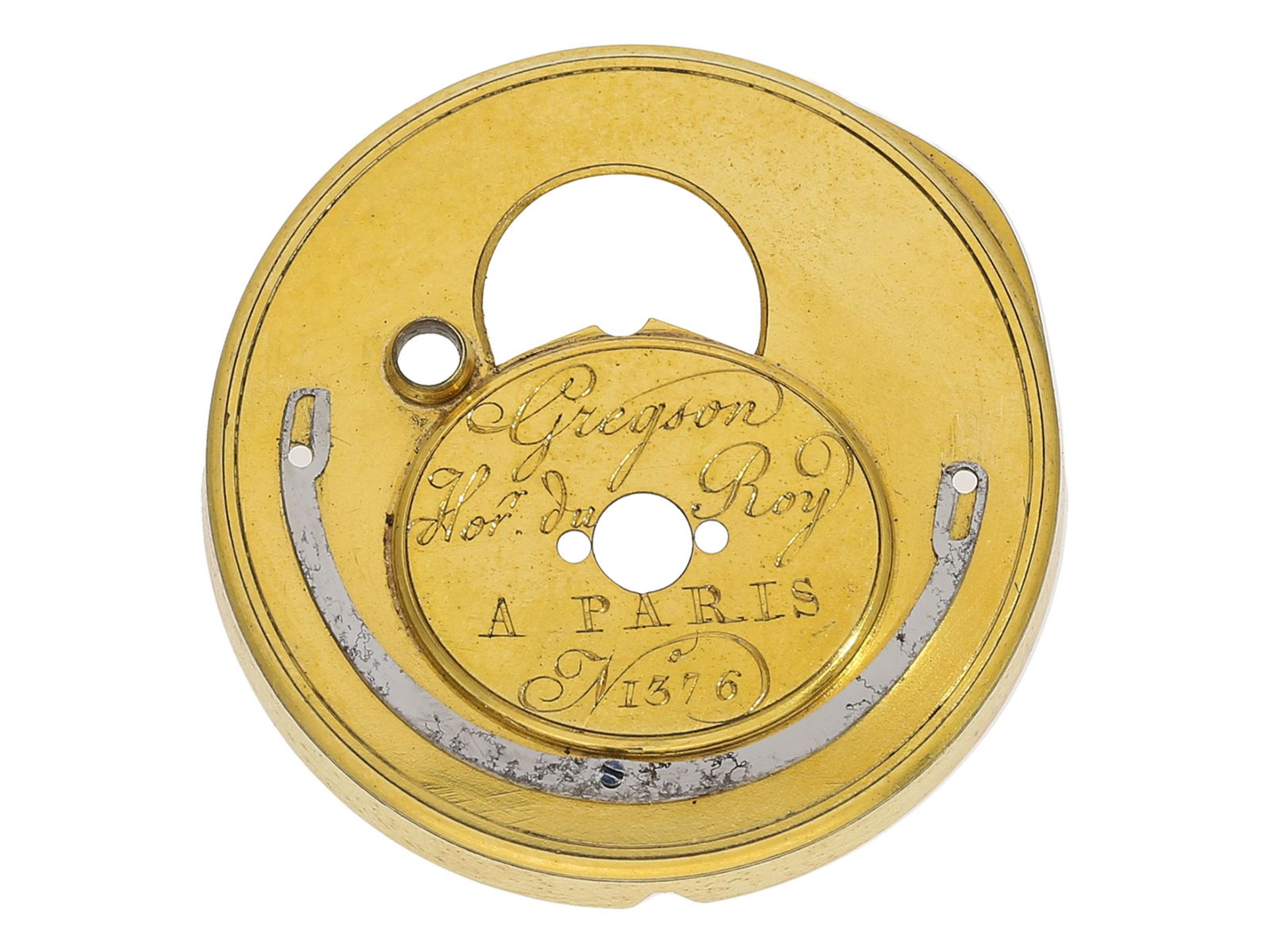 Taschenuhr: außergewöhnliche Taschenuhr mit Emaille-Malerei, Königlicher Uhrmacher Gregson Paris, No - Bild 5 aus 5