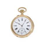 Taschenuhr: exquisite, große rotgoldene Taschenuhr mit Minutenrepetition, hochfeines Kaliber, Schwei