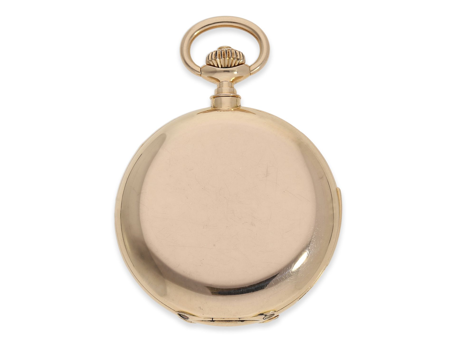 BILDER NEU !Taschenuhr: sehr seltene, kleine Goldsavonnette mit Viertelstunden-Repetition, Haas Neve - Bild 8 aus 10