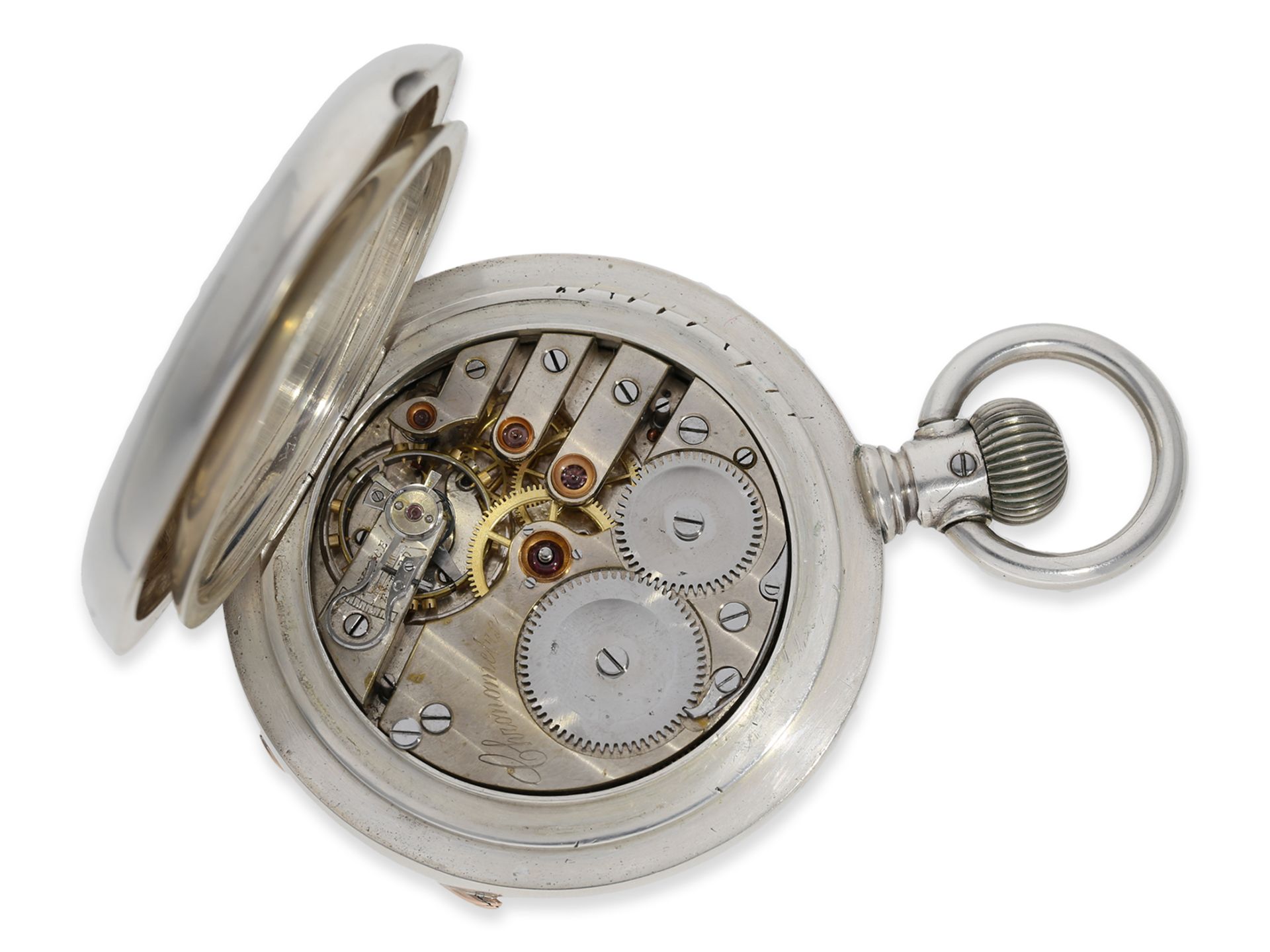 Taschenuhr: extrem schweres Schweizer Wippenchronometer für den amerikanischen Markt, ca.1890 - Bild 2 aus 5