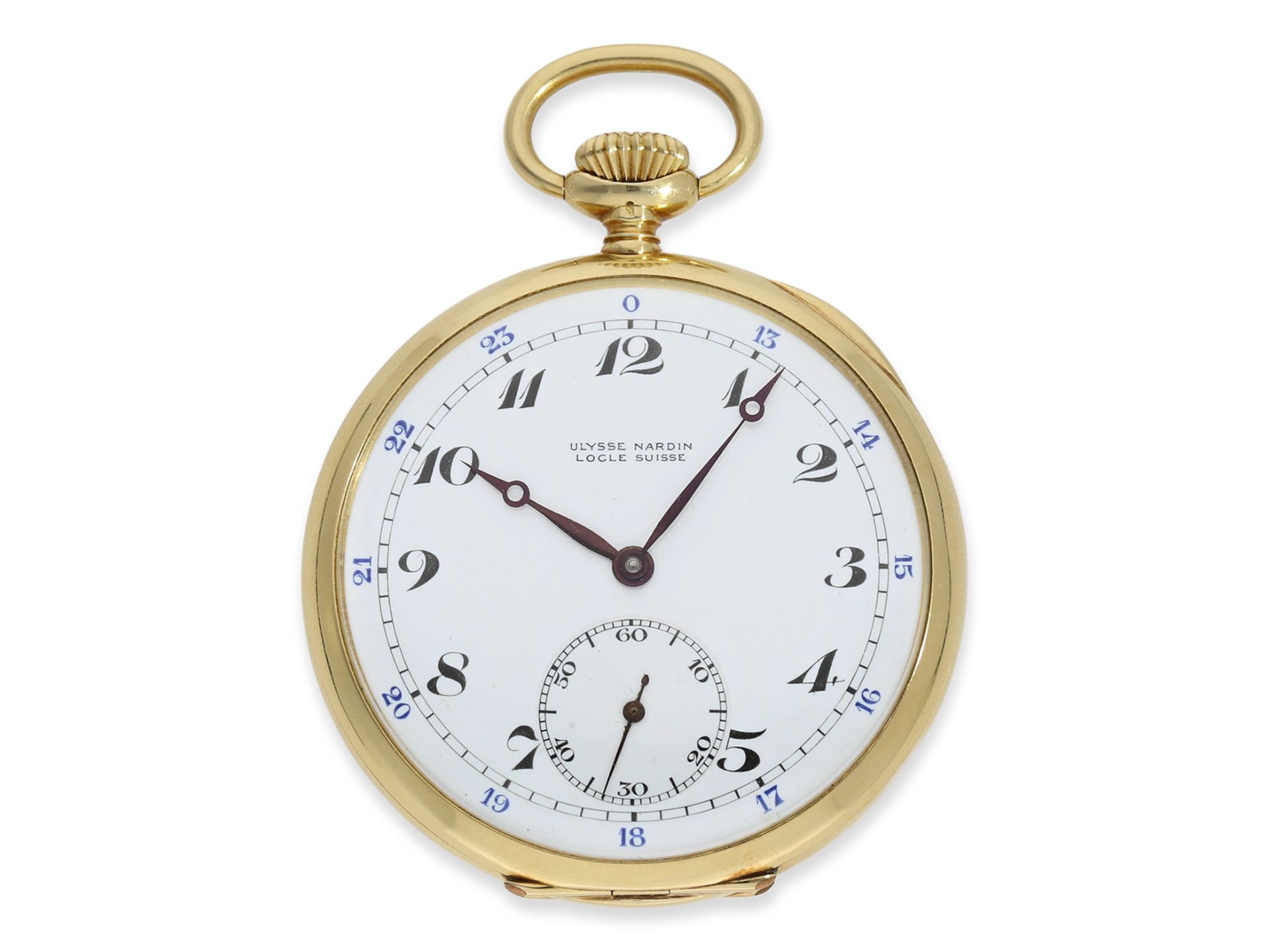 Taschenuhr: hochwertige 18K Präzisionstaschenuhr, Ulysse Nardin No. 87633, ca.1908