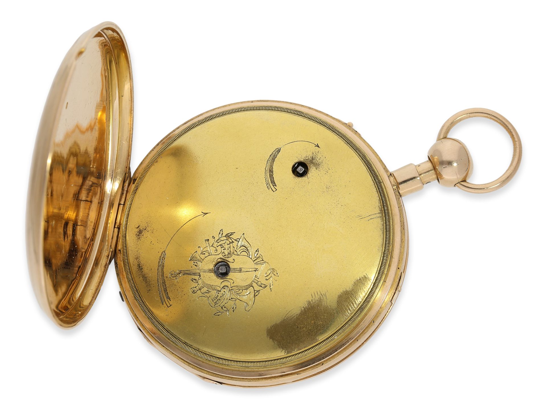Taschenuhr: große imposante Golduhr mit Schlagwerk und Musikspielwerk, Charles Frederic Robert, verm - Bild 3 aus 5
