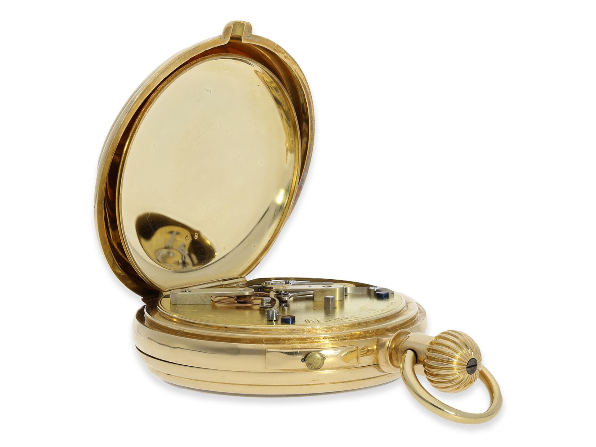 Taschenuhr: extrem seltener, experimenteller Chronograph, Chronometermacher F. Rötig Havre "Inventeu - Bild 4 aus 8