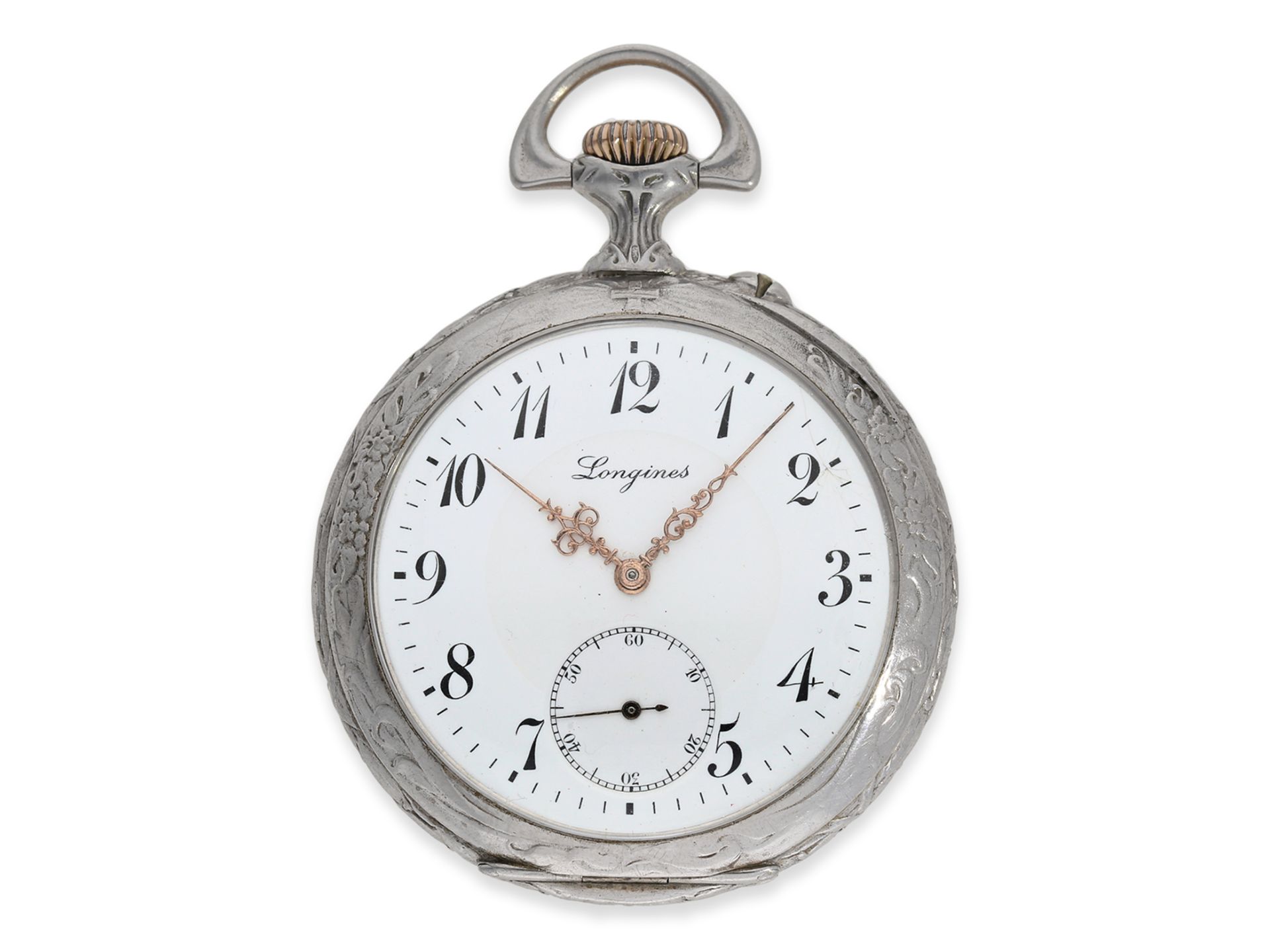 Taschenuhr: wunderschöne Longines Jugendstil-Schützenuhr, Bern 1910, mit Originalpapieren - Bild 2 aus 8