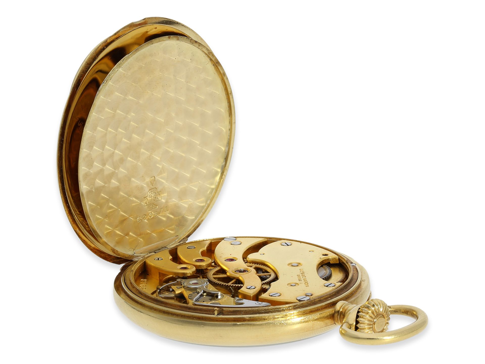 Taschenuhr: hochwertige 18K Präzisionstaschenuhr, Ulysse Nardin No. 87633, ca.1908 - Bild 4 aus 6
