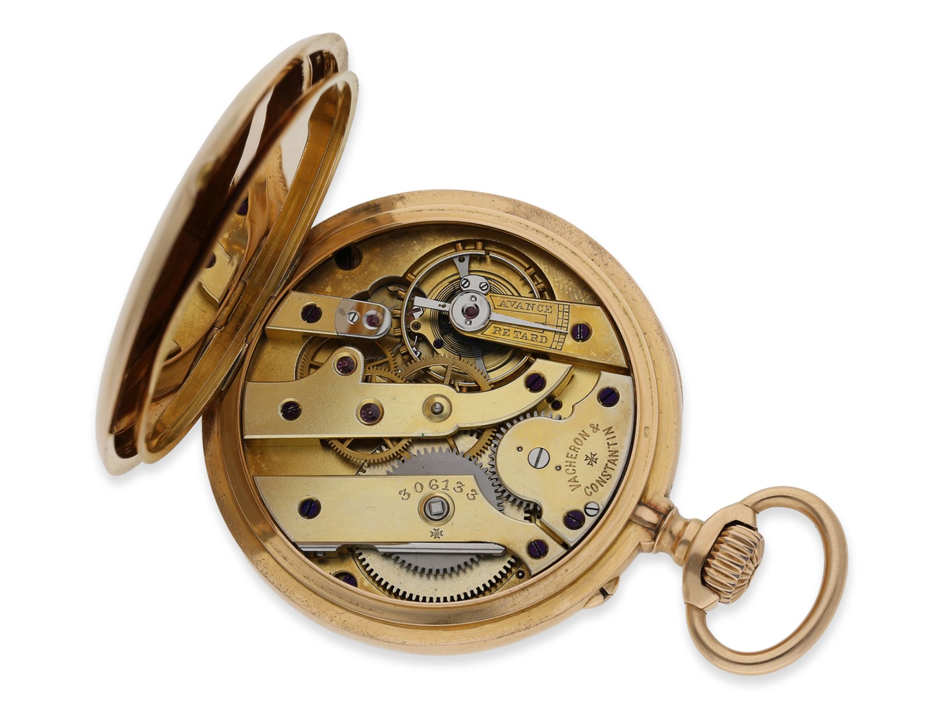 Taschenuhr: sehr feine Präzisionstaschenuhr von Vacheron & Constantin mit seltenem Sonderzifferblatt - Bild 2 aus 6