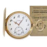 Taschenuhr: hochfeine Präzisionstaschenuhr von Ulysse Nardin mit Originalpapieren von 1913