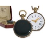 Taschenuhr/Anhängeuhr: Rarität, Miniatur-Damenuhr mit Steingehäuse und Diamantbesatz, ca.1830