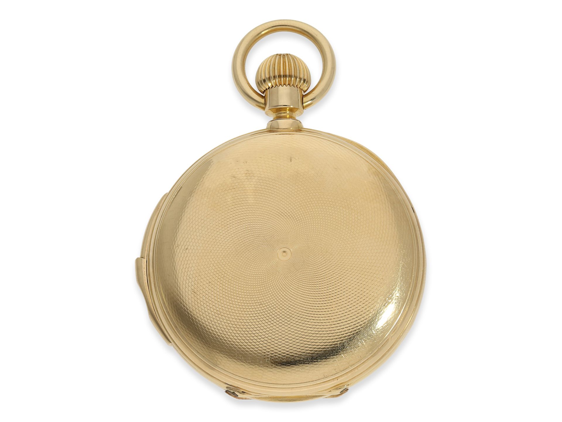 Taschenuhr: hochfeine Goldsavonnette mit Repetition, vermutlich Le Coultre, um 1890, No.49001 - Bild 7 aus 7