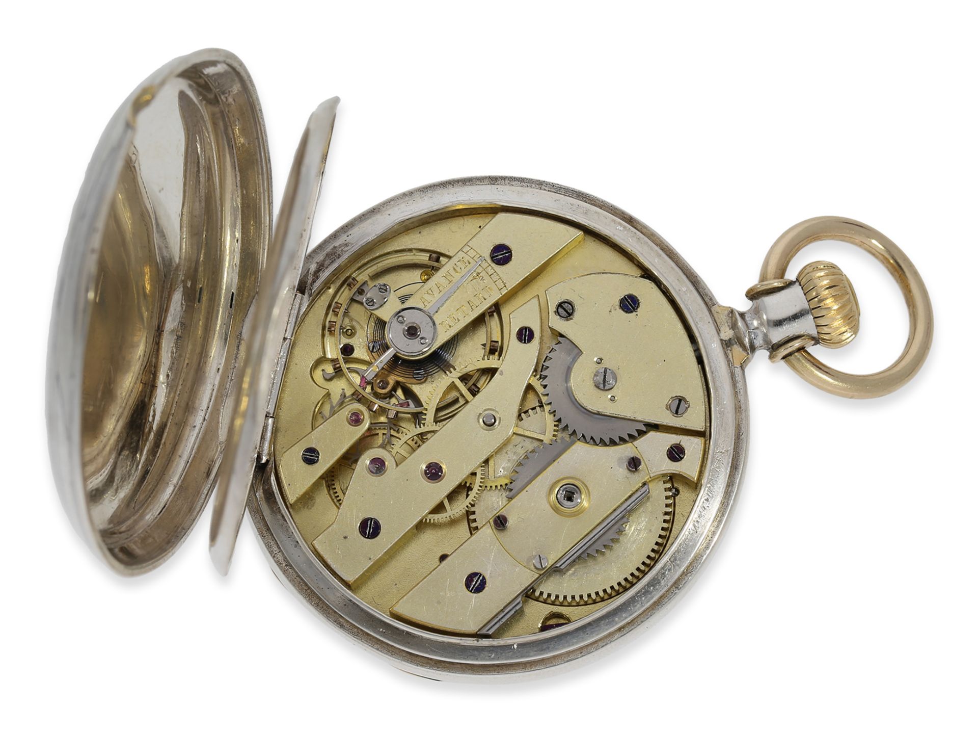 Taschenuhr: frühe, einzigartige Patek Philippe Taschenuhr, Ankerchronometer mit frühem Kronenaufzug  - Bild 2 aus 5